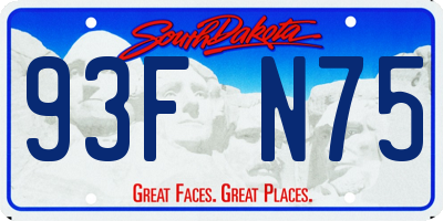 SD license plate 93FN75