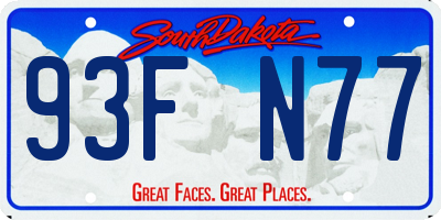 SD license plate 93FN77