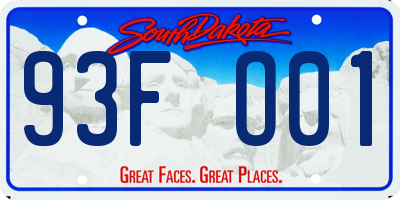 SD license plate 93FO01
