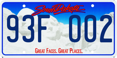 SD license plate 93FO02