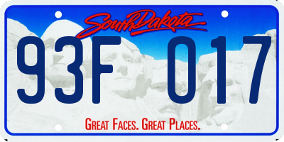 SD license plate 93FO17
