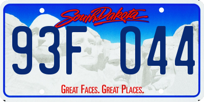 SD license plate 93FO44
