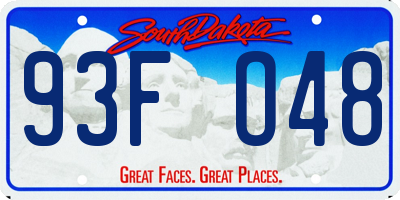 SD license plate 93FO48