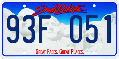 SD license plate 93FO51