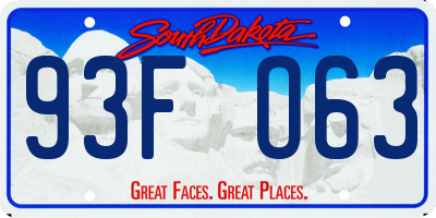 SD license plate 93FO63