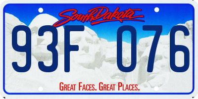 SD license plate 93FO76