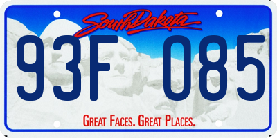 SD license plate 93FO85