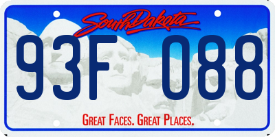 SD license plate 93FO88