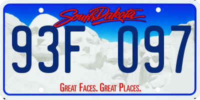 SD license plate 93FO97