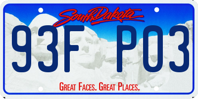 SD license plate 93FP03
