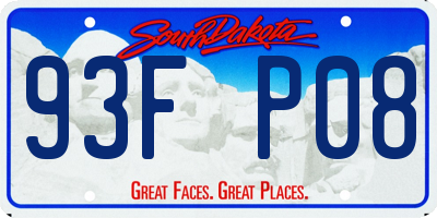 SD license plate 93FP08