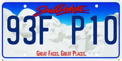 SD license plate 93FP10