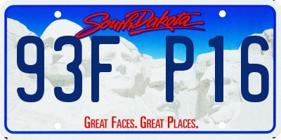 SD license plate 93FP16