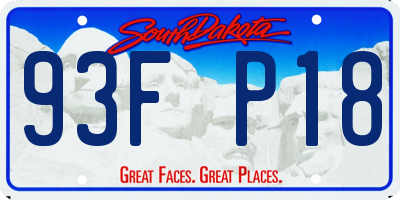SD license plate 93FP18