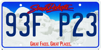 SD license plate 93FP23