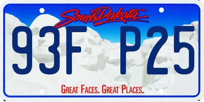 SD license plate 93FP25