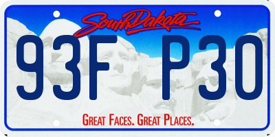 SD license plate 93FP30