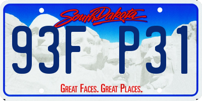 SD license plate 93FP31