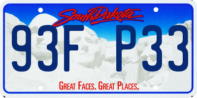 SD license plate 93FP33