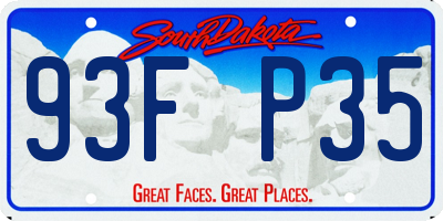 SD license plate 93FP35