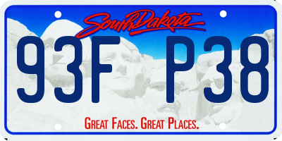 SD license plate 93FP38