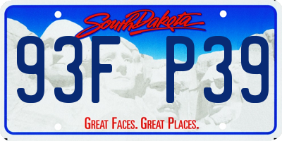 SD license plate 93FP39