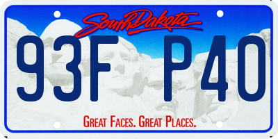 SD license plate 93FP40