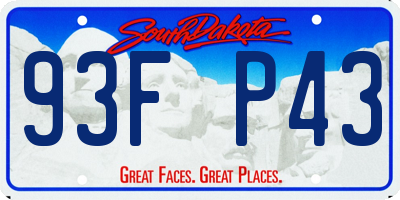 SD license plate 93FP43
