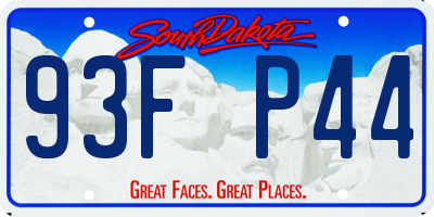 SD license plate 93FP44