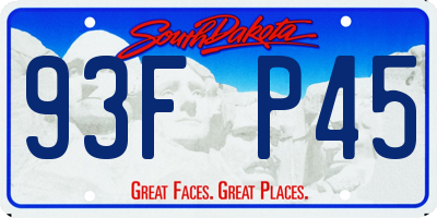 SD license plate 93FP45