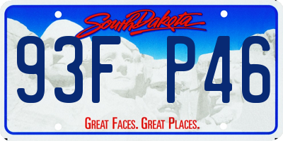 SD license plate 93FP46