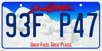 SD license plate 93FP47