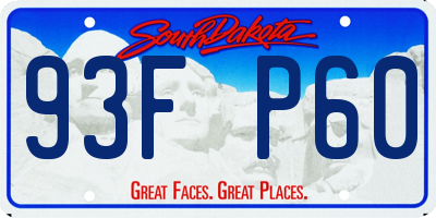 SD license plate 93FP60
