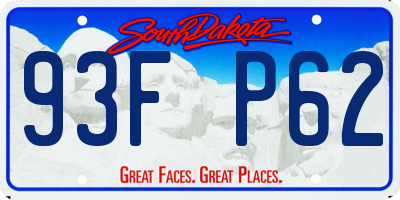 SD license plate 93FP62