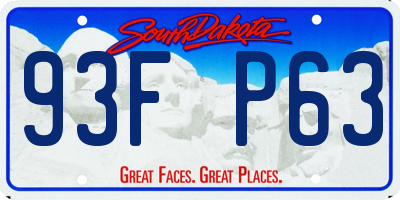 SD license plate 93FP63