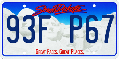 SD license plate 93FP67