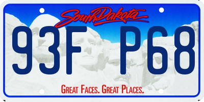 SD license plate 93FP68
