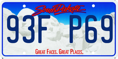 SD license plate 93FP69