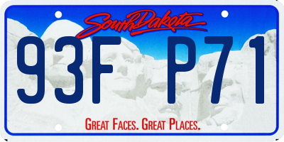 SD license plate 93FP71