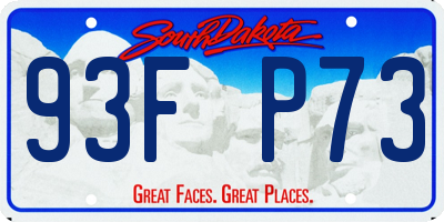 SD license plate 93FP73