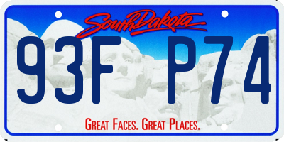 SD license plate 93FP74