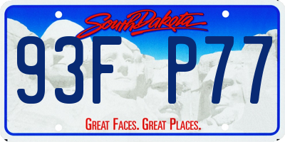 SD license plate 93FP77