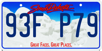 SD license plate 93FP79