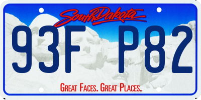 SD license plate 93FP82