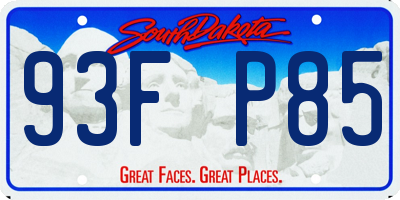SD license plate 93FP85