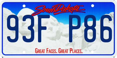 SD license plate 93FP86