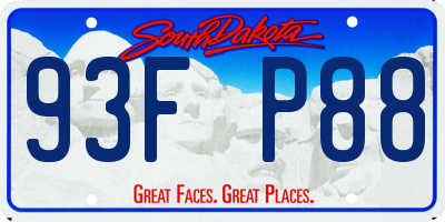 SD license plate 93FP88