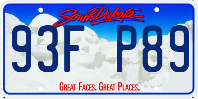 SD license plate 93FP89
