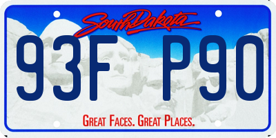 SD license plate 93FP90