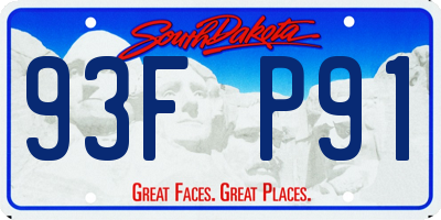 SD license plate 93FP91